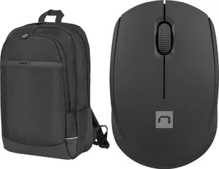 Plecak Natec Plecak Natec Kudu czarny 15.6" NTO-2236 + Mysz Stork NMY-2000 - Torby na laptopy - miniaturka - grafika 1