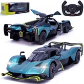 Zabawki zdalnie sterowane - AUTKO ZDALNIE STEROWANE Aston Martin Valkyrie AMR NA PILOTA OTWIERANE DRZWI Ciemno-zielony - miniaturka - grafika 1