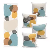 Poszewki na poduszki - Zestaw 4 poszewek na poduszek i bieżnika z domieszką bawełny Minimalist Home World - miniaturka - grafika 1