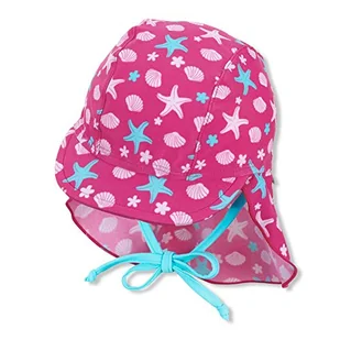 Sterntaler Niemowlęta - dziewczęca czapka z daszkiem z ochroną karku i taśmami do wiązania, ochrona przed promieniowaniem UV 50+, kolor: magenta, magenta, 51 cm - Czapki damskie - miniaturka - grafika 1