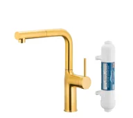 Baterie kuchenne - KFA Armatura Duero Pure Move 6623-422-31 Złoty Stal szlachetna - miniaturka - grafika 1