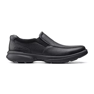 Clarks Męskie klapki Bradley Step Slipper, Blk Tumbled Lea, 44 EU, Blk Tumbled Lea, 44 EU Weit - Klapki i japonki męskie - miniaturka - grafika 1