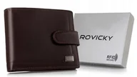 Portfele - Skórzany portfel męski z systemem RFID zamykany na zatrzask - Rovicky - miniaturka - grafika 1