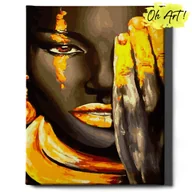 Malowanie po numerach - Malowanie Po Numerach ze złotą błyszczącą farbą 40x50 cm / Makijaż ze złoceniami / obraz na ramie / Oh Art! - miniaturka - grafika 1