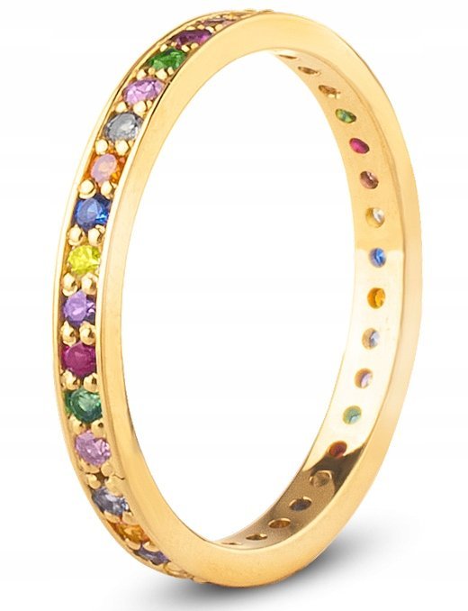 ZŁOTY PIERŚCIONEK KOLOROWY KOLOROWE KAMIENIE 333