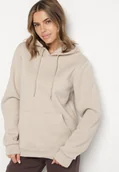 Bluzy męskie - Beżowa Bluza z Kapturem i Kangurkową Kieszenią Envila - miniaturka - grafika 1