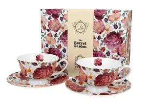 Filiżanki do kawy i herbaty porcelanowe ze spodkami DUO royal SPRING ROSES WHITE 250 ml 2 szt - Filiżanki - miniaturka - grafika 1