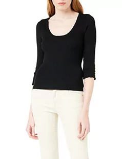 Morgan Damski sweter z rękawami ¾ FINE Gauge, Czarny, XL - Swetry damskie - miniaturka - grafika 1