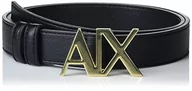 Paski - Armani Exchange Damski pasek z logo, czarny, XXL - miniaturka - grafika 1