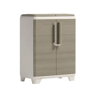 Osłona śmietnikowa Split Premium Wood 92x68x39 cm 2x110l plastikowa brąz Keter - Kosze na śmieci - miniaturka - grafika 1