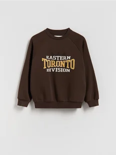 Reserved - Bluza z nadrukiem - ciemnobrązowy - Bluzy dla chłopców - miniaturka - grafika 1