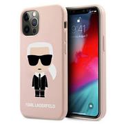 Etui i futerały do telefonów - Karl Lagerfeld Fullbody Silicone Iconic - Etui iPhone 12 Pro Max (Light Pink) - miniaturka - grafika 1