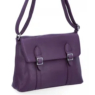 Torebki damskie - Torebka Damska Listonoszka Vintage firmy Herisson HR1252B577 Ciemno Fioletowa - miniaturka - grafika 1