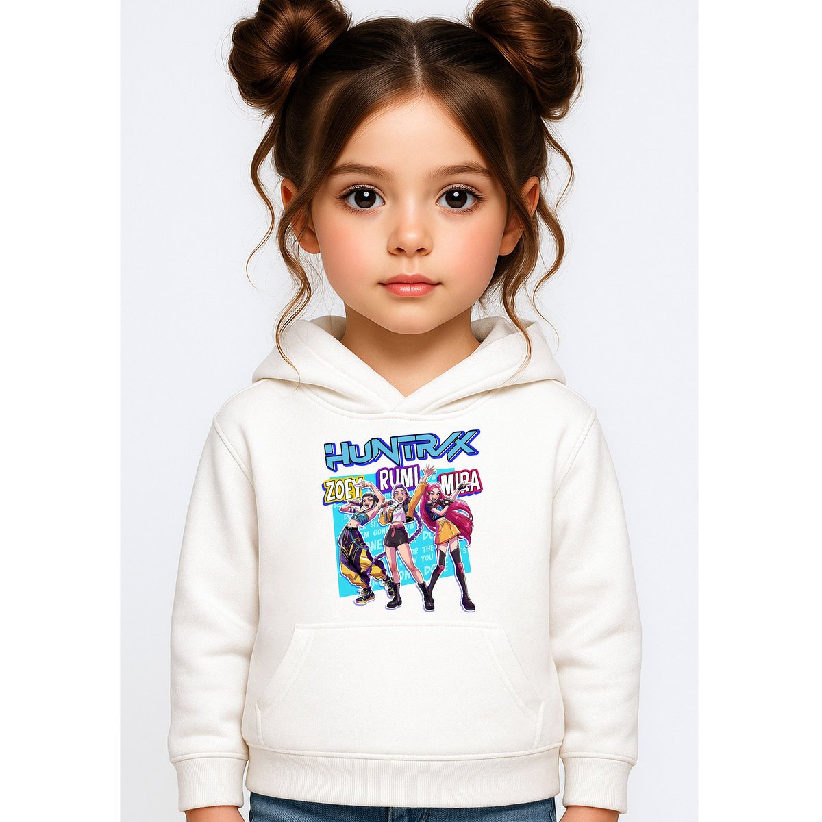 BLUZA DZIECIĘCA K-POPOWE ŁOWCZYNIE DEMONÓW HUNTRIX 146-152 Z KAPTUREM