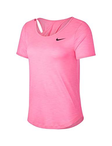 Nike Damski W NK TOP SS Runway T-shirt, cyfrowy różowy/htr/(czarny), XS