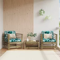 Komplety wypoczynkowe - vidaXL Fotele ogrodowe z poduszkami, 2 szt., impregnowana sosna - miniaturka - grafika 1