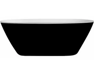 Besco Moya Black & White wanna wolnostojąca 160x68 cm owalna biały/czarny/chrom #WMD-160-MBW - Wanny - miniaturka - grafika 4