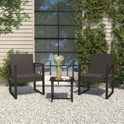 Fotele i krzesła ogrodowe - vidaXL Fotel ogrodowy z poduszką, czarny, polirattan - miniaturka - grafika 1