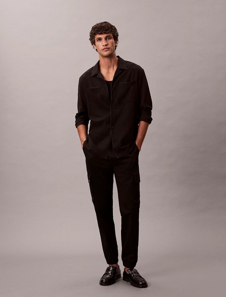 pantalone cargo skinny czarny