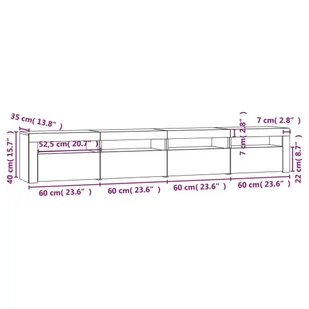 Lumarko Szafka pod TV z oświetleniem LED, biała, 240x35x40 cm - Szafki RTV - miniaturka - grafika 13