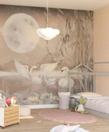 Tapety - MERMAID LAKE – Tapeta z Syreną Mural Beżowo-Brązowa - miniaturka - grafika 1