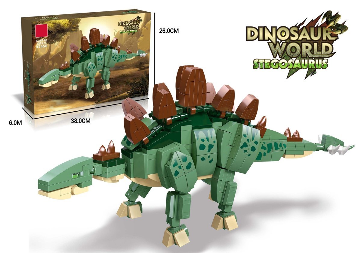 KLOCKI KONSTRUKCYJNE DINOZAUR STEGOSAURUS – DINOSAUR WORLD - 322 el.