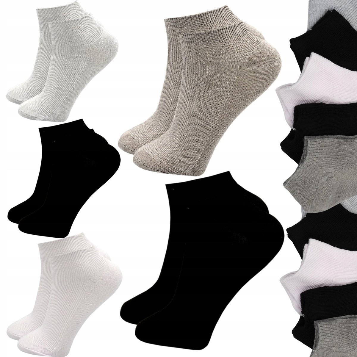 5x Skarpety Damskie Bezuciskowe Krótkie Stopki Kolorowe Bawełniane 35/38