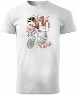 Koszulki męskie - Koszulka motocyklowa z motocyklem skuterem skuter na motor Honda SH125i SH 125 i męska biała XXL - miniaturka - grafika 1