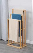 Wieszaki łazienkowe - Wieszak na ręczniki, 3-poziomowy, wąski, bambus, Kesper - miniaturka - grafika 1