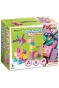 Klocki - Kids Blocks klocki różowo-fioletowe 50el - miniaturka - grafika 1