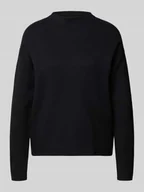 Swetry damskie - Sweter z dzianiny o kroju oversized z prążkowaną stójką - miniaturka - grafika 1