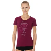 Odzież trekkingowa damska - Koszulka turystyczna z merino damska Brubeck JEDNOROŻEC - miniaturka - grafika 1