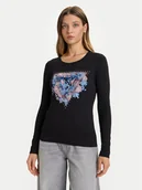 Bluzki damskie - Guess Bluzka W5BI74 J1314 Czarny Slim Fit - miniaturka - grafika 1