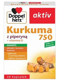 Doppelherz Aktiv Kurkuma z Piperyną 30 Kapsułek - Przeziębienie i grypa - miniaturka - grafika 1