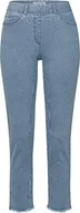 Spodnie damskie - Raphaela by Brax Lavina Fringe Denim Pinstripe Jeansy Damskie, Niebieski/Biały, 46 - miniaturka - grafika 1