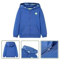 Bluzy dla dziewczynek - Bluza dziecięca z kapturem i zapięciem na zamek - niebieski melanż - 116 - Bluza Dziecięca - miniaturka - grafika 1