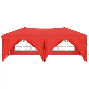 Składany namiot imprezowy ze ściankami, czerwony, 3x6 m - Pawilony ogrodowe - miniaturka - grafika 4