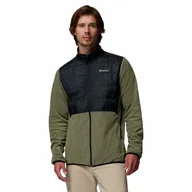 Bluzy męskie - Męska bluza polarowa Columbia Basin Butte Full Zip Fleece II stone green/black - M - miniaturka - grafika 1
