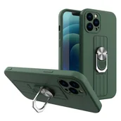 Etui i futerały do telefonów - Hurtel Ring Case silikonowe etui z uchwytem na palec i podstawką do Samsung Galaxy A72 4G ciemnozielony - miniaturka - grafika 1