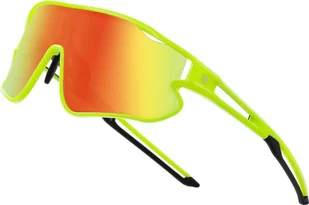 Dziecięce okulary przeciwsłoneczne DUCO TR90 Ramka UV400 Sportowe okulary przeciwsłoneczne do kolarstwa baseballowego Chłopcy Dziewczęta DK268 Fluore Green Black Temple Revo Orange - Okulary przeciwsłoneczne - miniaturka - grafika 1