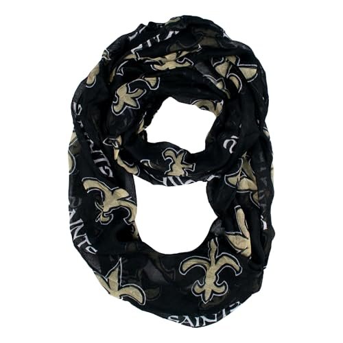 NFL New Orleans Saints przezroczysty szalik nieskończoności, jeden rozmiar, złoty