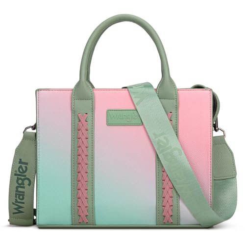 Wrangler średnia torba na ramię dla kobiet designerska torebka torebka z uchwytem górnym z paskiem, Gradient magiczny różowy, Medium
