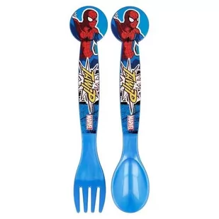 Spiderman Widelec Łyżka Sztućce Plastikowe - Sztućce dla dzieci - miniaturka - grafika 1