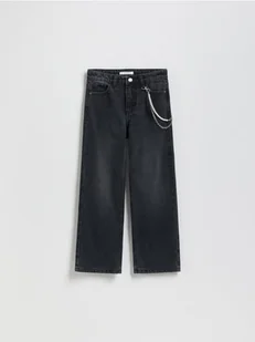 Reserved - Jeansy straight z łańcuszkiem - czarny - Spodnie i spodenki dla dziewczynek - miniaturka - grafika 1