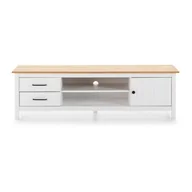 Szafki RTV - Biała drewniana szafka pod TV Marckeric Miranda - miniaturka - grafika 1