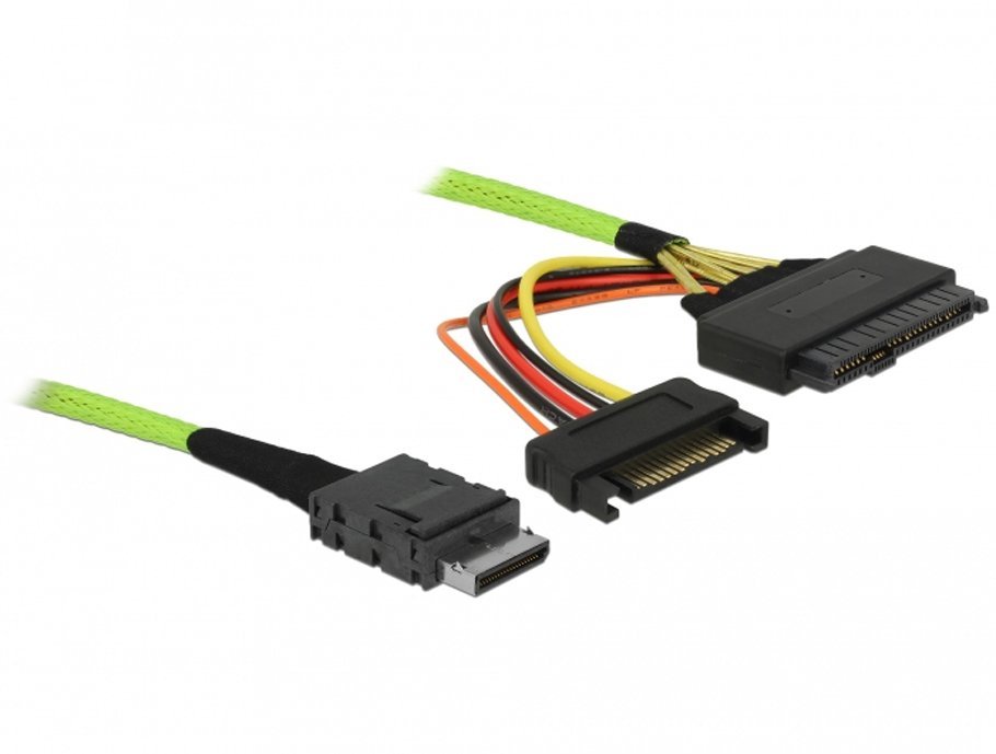 Delock DeLOCK kabel SAS 0,5 m 32 Gbit/s 85802 Czarny, Zielony, Czerwony, Żółty