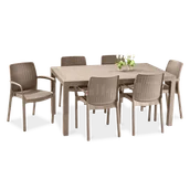 Meble ogrodowe - Zestaw mebli ogrodowych BALI/MELODY Cappuccino 6+1 - Keter - miniaturka - grafika 1
