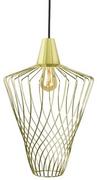Lampy sufitowe - Nowodvorski LAMPA wisząca WAVE L 8857 metalowa OPRAWA industrialny zwis klatka z drutu złota 8857 - miniaturka - grafika 1