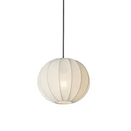 Lampy sufitowe - QAZQA Designerska lampa wisząca biała jedwab 30 cm - Plu - miniaturka - grafika 1