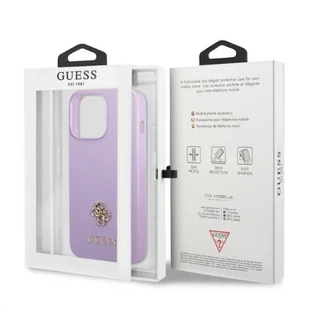 Guess GUHCP13LPS4MU iPhone 13 Pro / 13 6,1" purpurowy/purple hardcase Saffiano 4G Small Metal Logo - Etui i futerały do telefonów - miniaturka - grafika 8